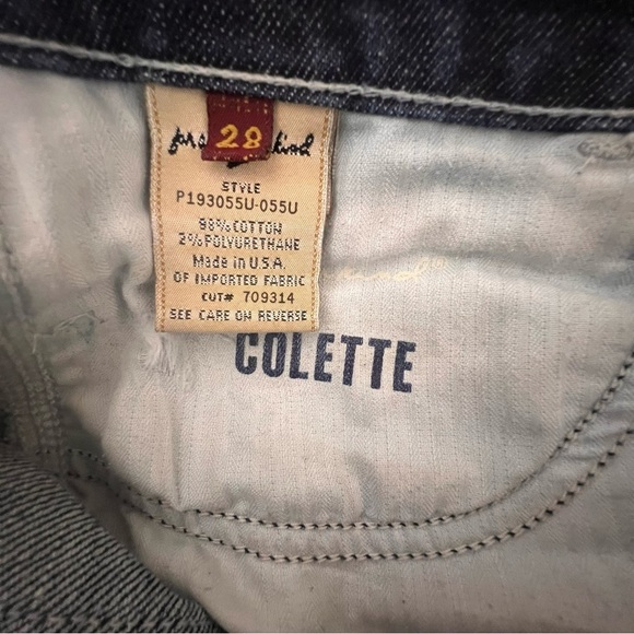 7 For All Mankind Women's Straight Leg Jeans - Blue - Picture 7 of 12